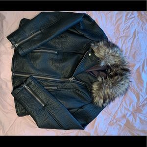 Leather Jacket with Fur